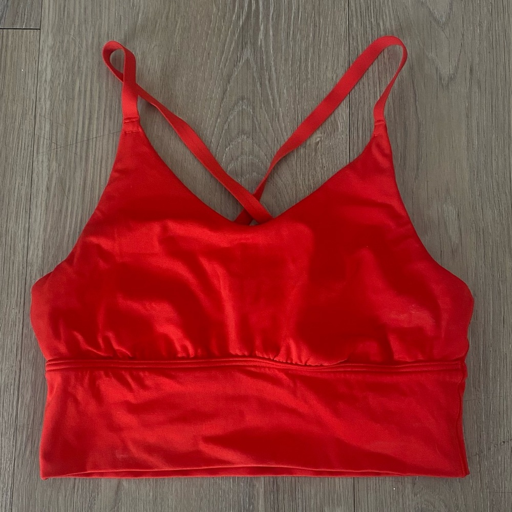 red sports bra